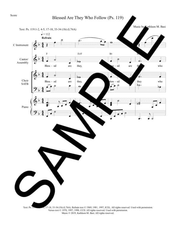 Psalm 119 Blessed Are They Who Follow Basi Sample Score scaled