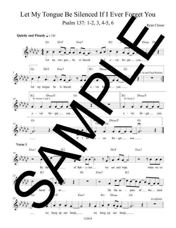 Psalm 137 Let My Tongue Be Silenced Clouse Sample Lead Sheet scaled