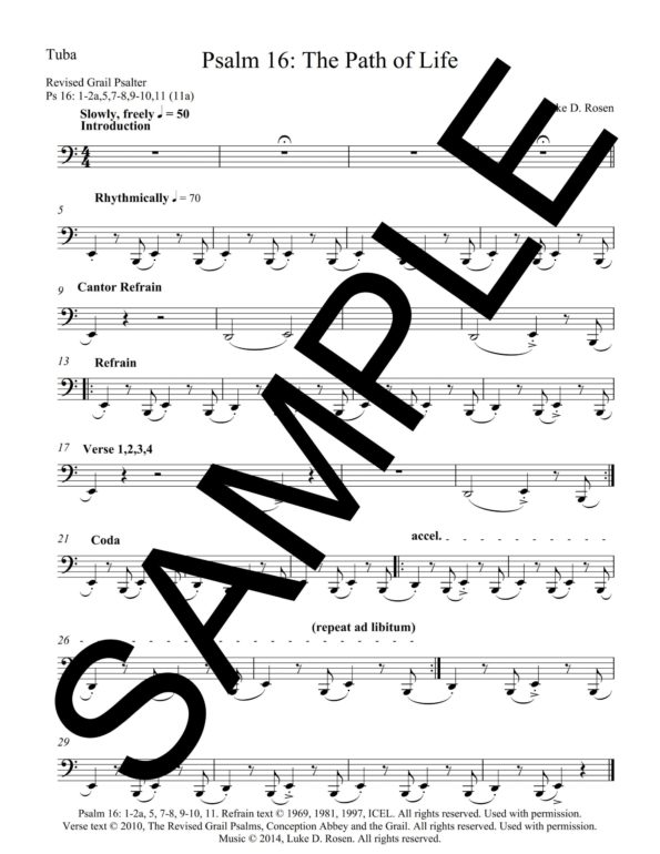 Psalm 16 The Path of Life ROSEN Sample Musicians Parts 10 scaled
