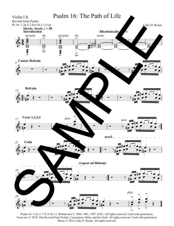 Psalm 16 The Path of Life ROSEN Sample Musicians Parts 11 scaled