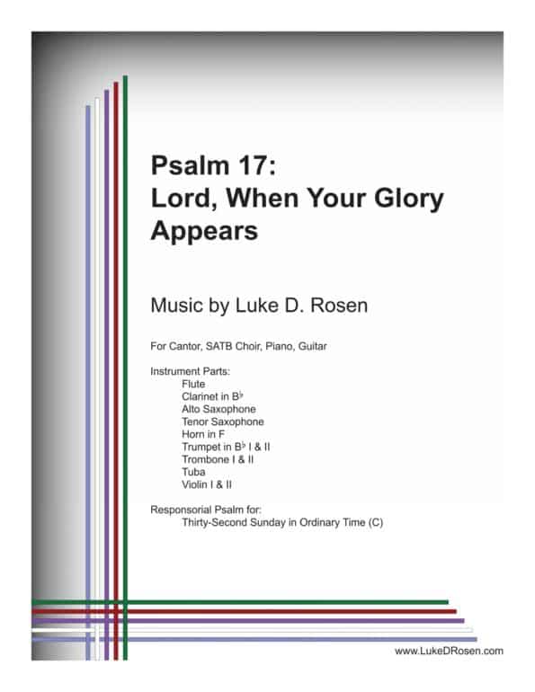 Psalm 17 Lord When Your Glory Appears ROSEN Sample Musicians Parts scaled