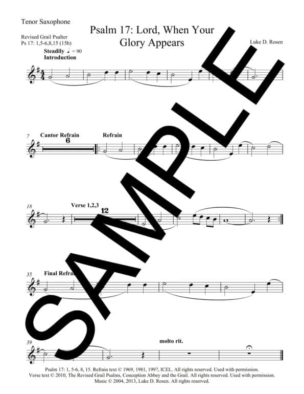 Psalm 17 Lord When Your Glory Appears ROSEN Sample Musicians Parts 6 scaled