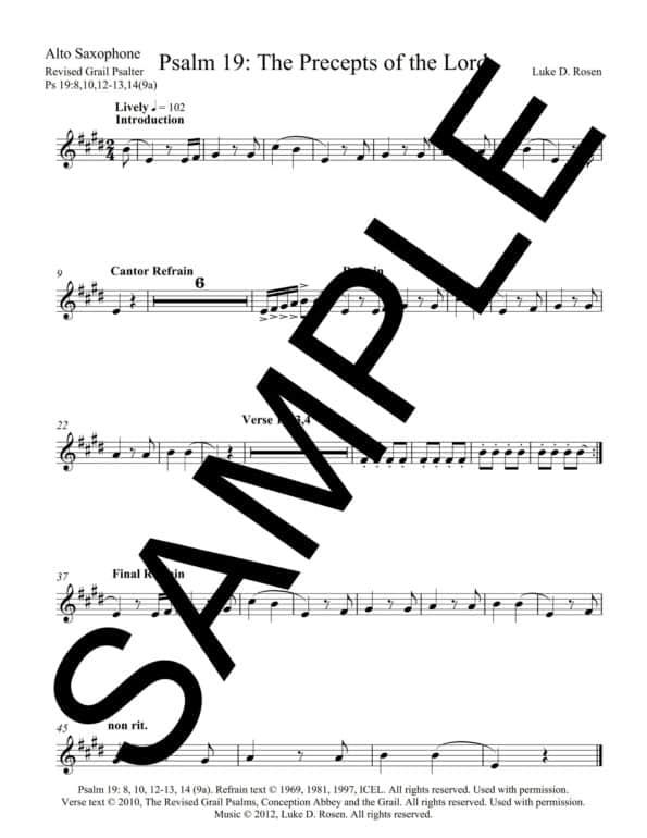 Psalm 19 The Precepts of the Lord ROSEN Sample Musicians Parts 5 scaled