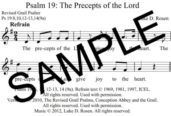 Psalm 19 The Precepts of the Lord Rosen Sample Assembly
