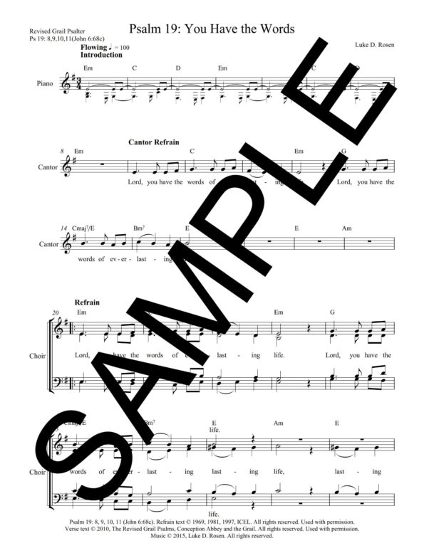 Psalm 19 You Have the Words ROSEN Sample Musicians Parts 2 scaled