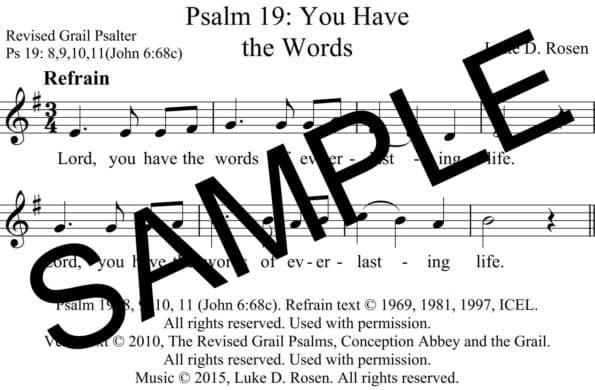Psalm 19 You Have the Words Rosen Sample Assembly