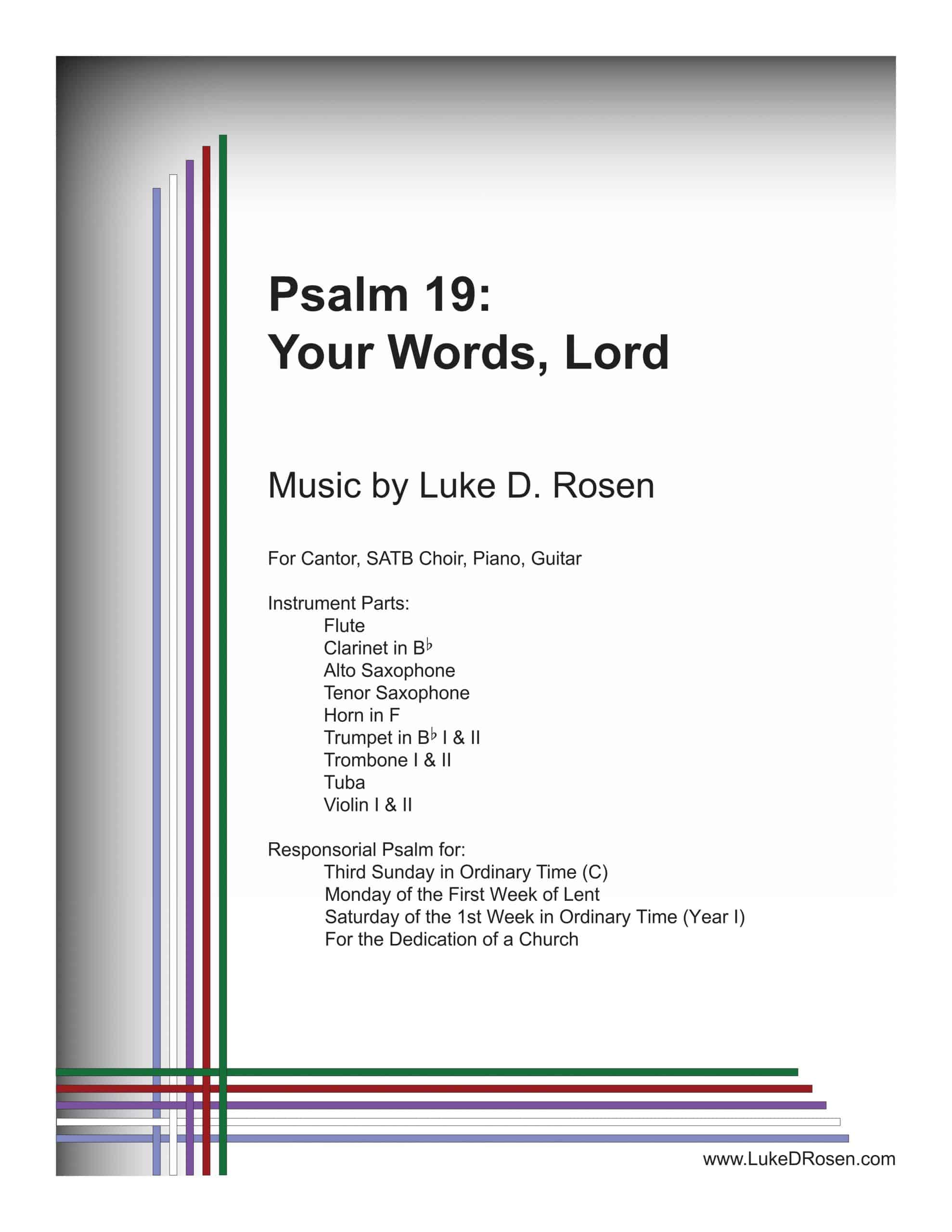 Psalm 19 – Your Words Lord (Rosen)