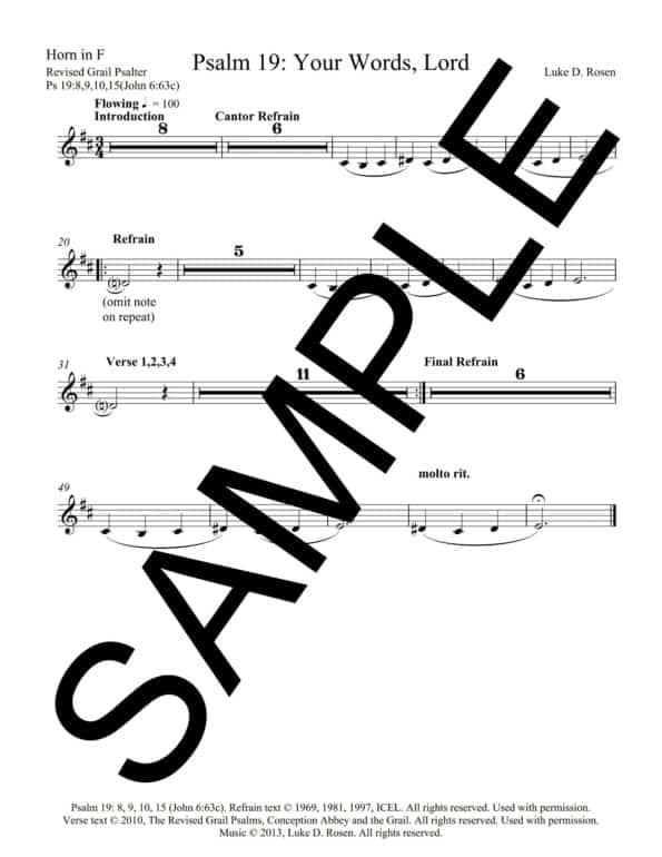 Psalm 19 Your Words Lord ROSEN Sample Musicians Parts 7 scaled