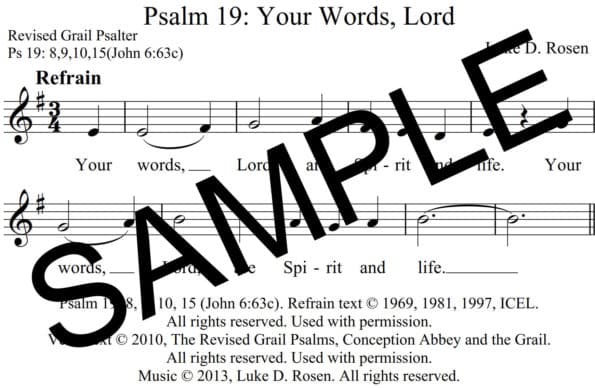Psalm 19 Your Words Lord Rosen Sample Assembly