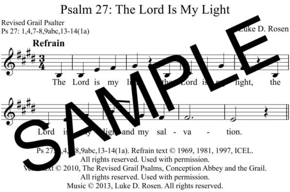 Psalm 27 The Lord is My Light Rosen Sample Assembly