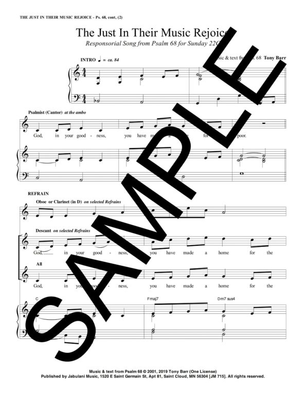 22C Ps 68 The Just In Their Music JM 715 Sample Complete PDF 1 scaled