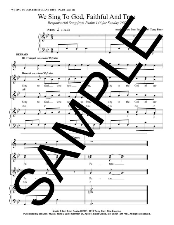 26C Ps 146 We Sing To God Faithful And True JM 718 Sample Complete PDF 1 scaled