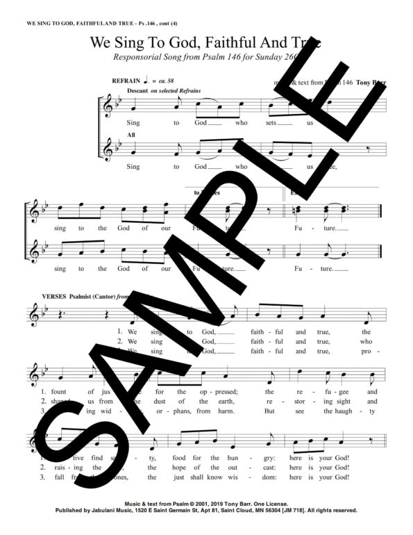 26C Ps 146 We Sing To God Faithful And True JM 718 Sample Complete PDF 2 scaled