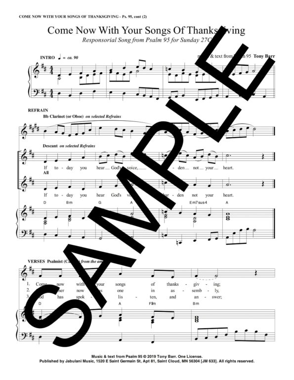 27C Ps 95 Come Now With Your Songs Of Thanksgiving jm 633 Sample Complete PDF 1 scaled