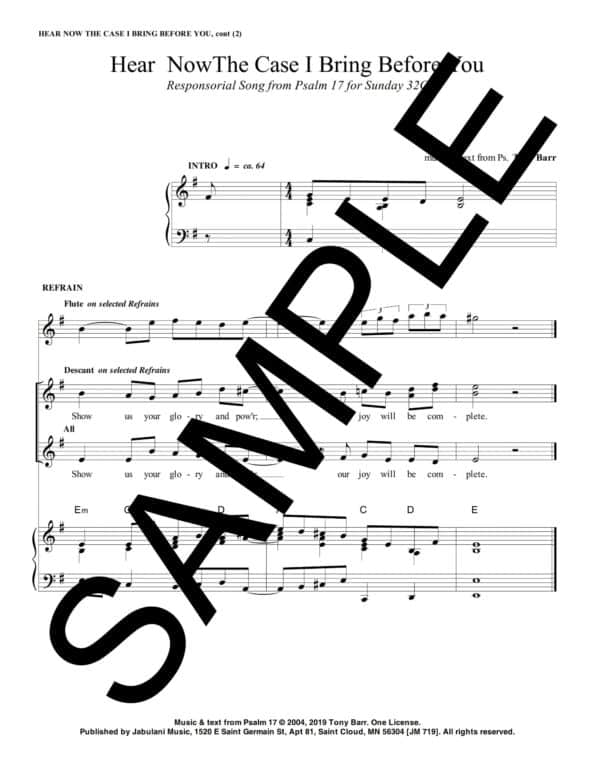 32C Ps 17 Hear Now The Case I Bring Before You 32C jm 719 Sample Complete PDF 1 scaled
