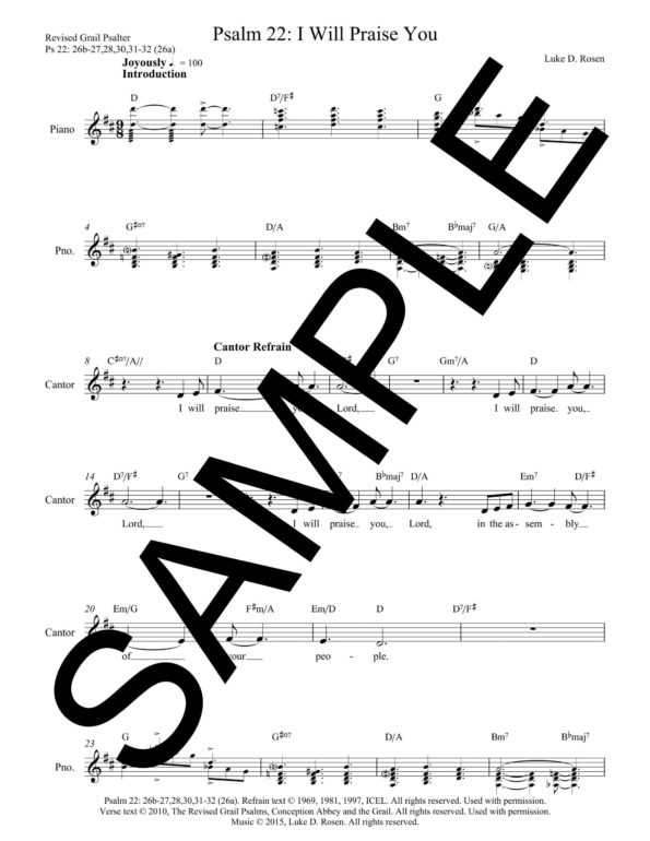 Psalm 22 I Will Praise You ROSEN Sample Musicians Parts 2 scaled