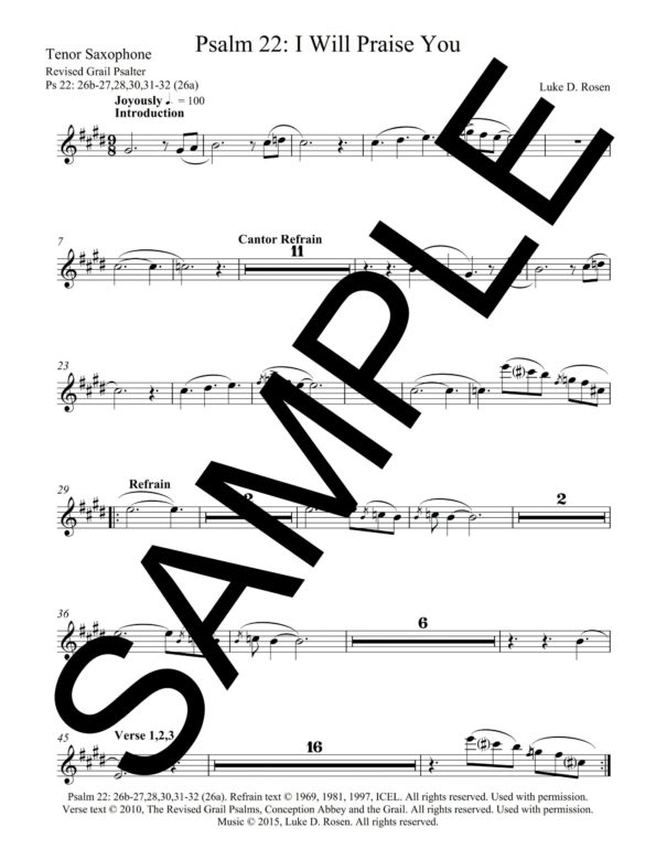 Psalm 22 I Will Praise You ROSEN Sample Musicians Parts 6 scaled