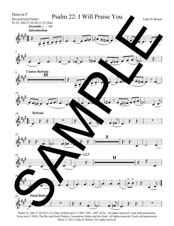 Psalm 22 I Will Praise You ROSEN Sample Musicians Parts 7 scaled