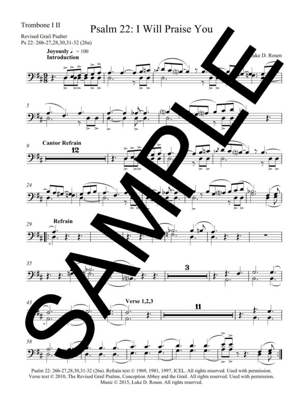 Psalm 22 I Will Praise You ROSEN Sample Musicians Parts 9 scaled