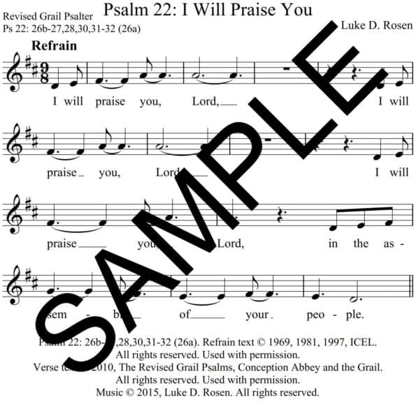 Psalm 22 I will praise you Rosen Sample Assembly