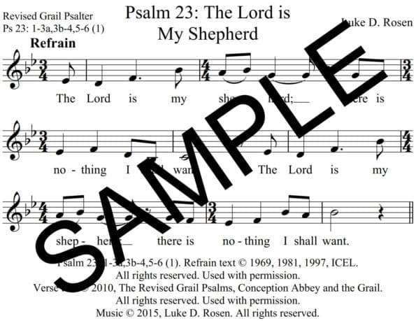 Psalm 23 The Lord is My Shepherd Rosen Sample Assembly