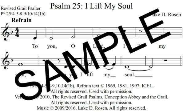 Psalm 25 I Lift My Soul Rosen Sample Assembly