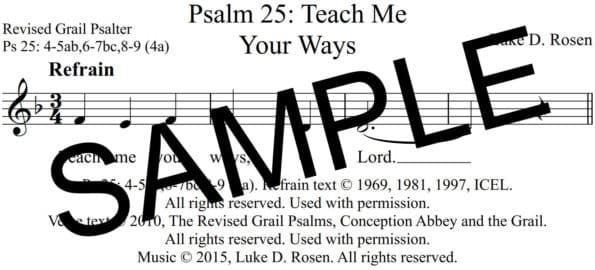 Psalm 25 Teach Me Your Ways Rosen Sample Assembly