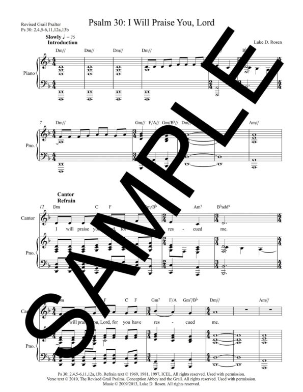 Psalm 30 I Will Praise You Lord ROSEN Sample Complete PDF 1 scaled
