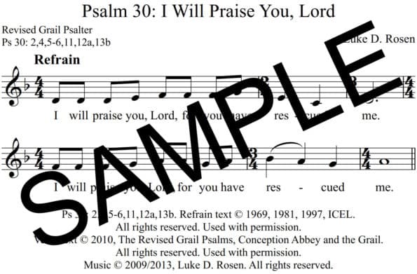 Psalm 30 I Will Praise You Lord Rosen Sample Assembly
