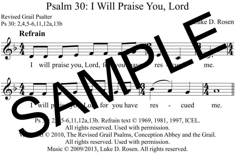 Psalm 30 - I Will Praise You, Lord (Rosen)-Sample Assembly