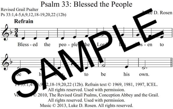 Psalm 33 Blessed the People Rosen Sample Assembly