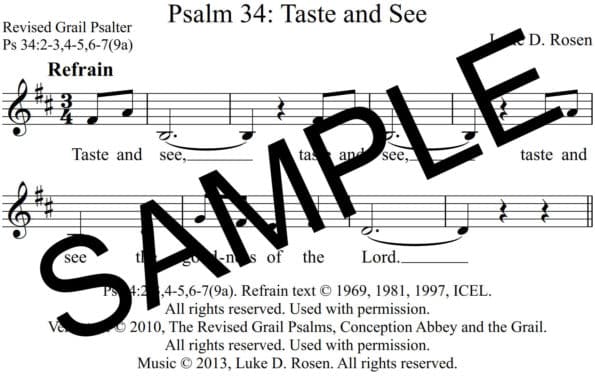 Psalm 34 Taste and See Rosen Sample Assembly
