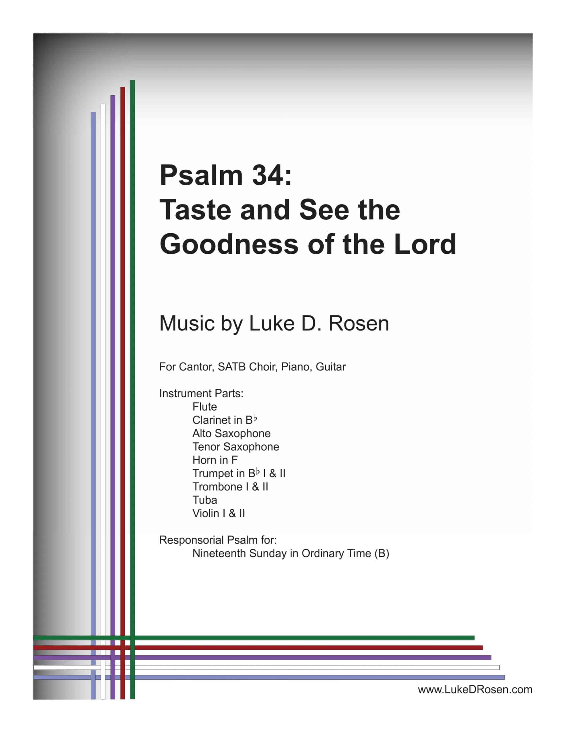 Psalm 34 – Taste and See the Goodness of the Lord (Rosen)