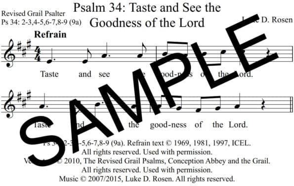 Psalm 34 Taste and See the Goodness of the Lord Rosen Sample Assembly
