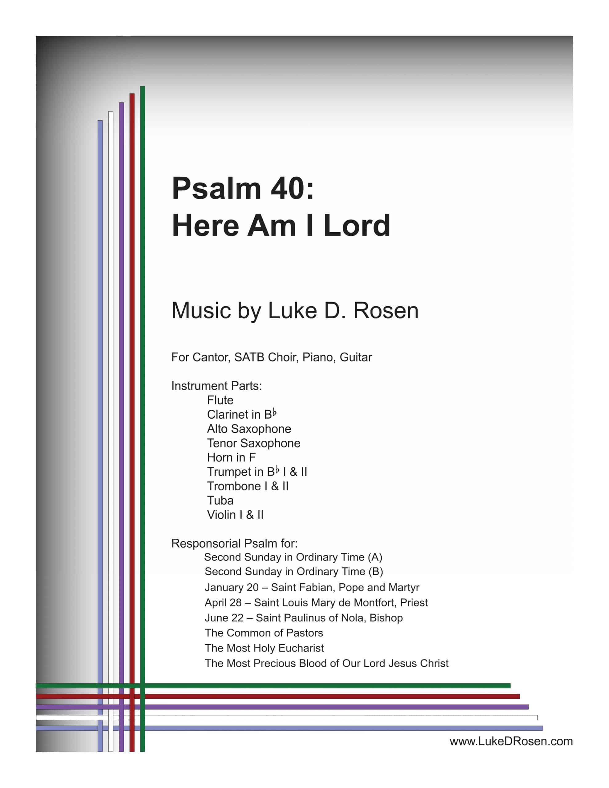 Psalm 40 – Here Am I, Lord (Rosen)