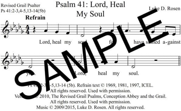 Psalm 41 Lord Heal My Soul Rosen Sample Assembly