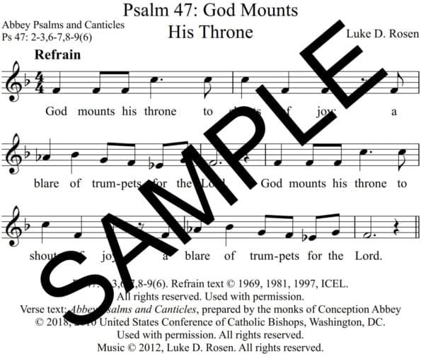 Psalm 47 God Mounts His Throne Rosen Sample Assembly