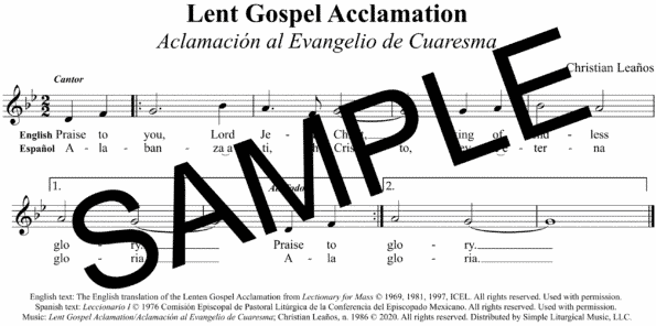 Lent Gospel Aclamation Aclamación al Evangelio de Cuaresma Leaños Sample Assembly 1 png