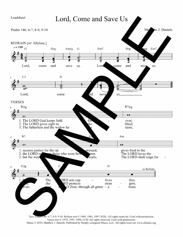 Psalm 146 Lord Come and Save Us Daniels Sample LeadSheet 1 png