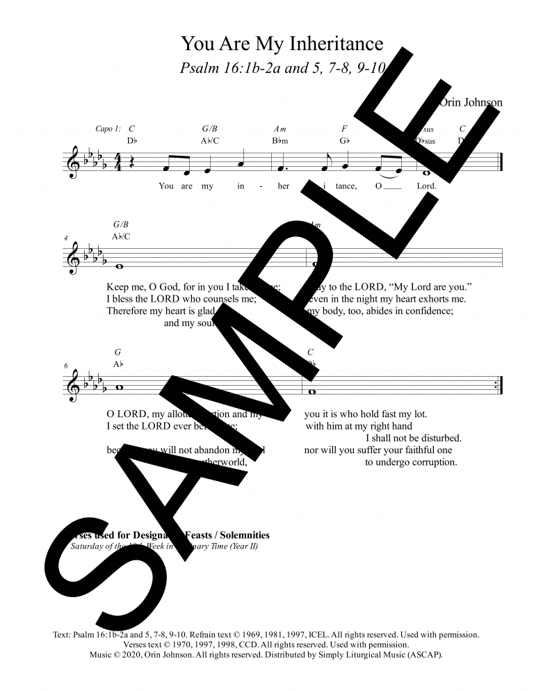 Psalm 16 - You Are My Inheritance (Johnson)-Sample Lead Sheet_4_png