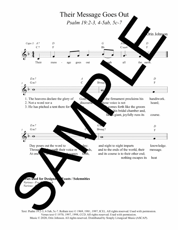 Psalm 19 Their Message Goes Out Johnson Sample Lead Sheet 3 png