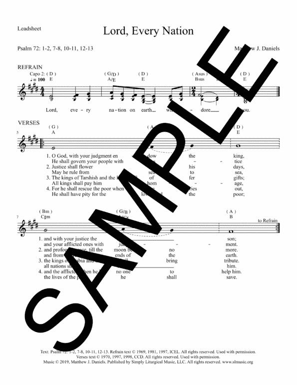 Psalm 72 Lord Every Nation Daniels Sample LeadSheet 1 png