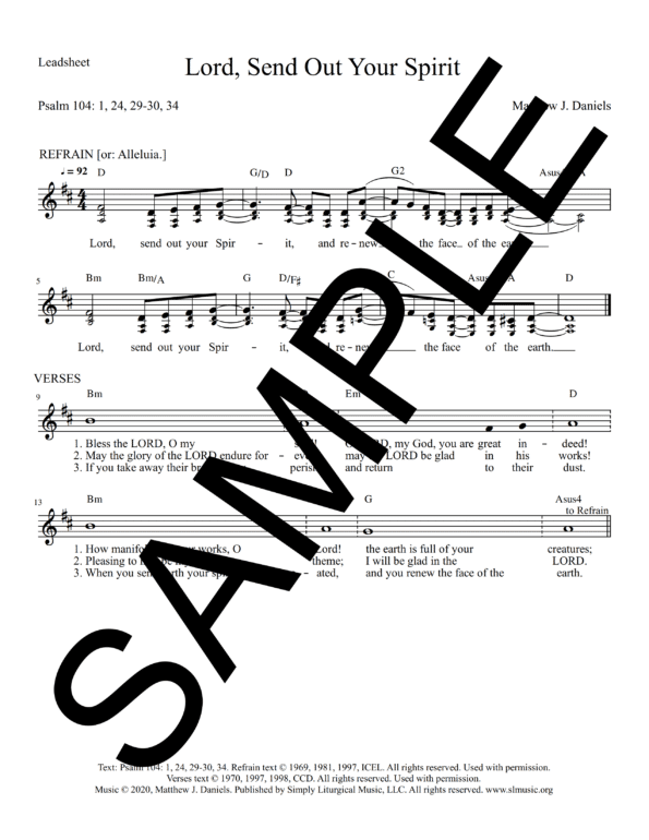 Psalm 104 Lord Send Out Your Spirit Daniels Sample Lead Sheet 1 png