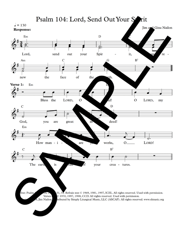 Psalm 104 Lord Send Out Your Spirit Nailon Sample Lead Sheet 1 png