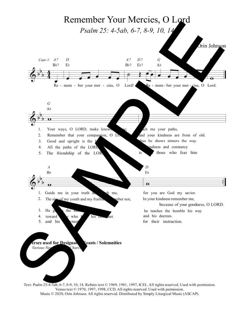 Psalm 25 - Remember Your Mercies, O Lord (Johnson)-sample Lead Sheet_3_png