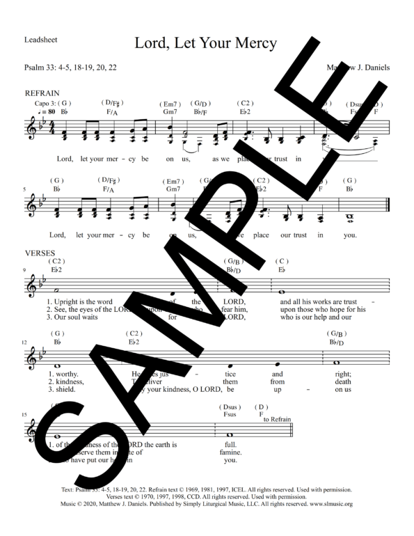 Psalm 33 Lord Let Your Mercy Daniels Sample Lead Sheet 1 png