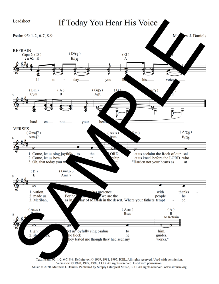 Psalm 95 - If Today You Hear His Voice (Daniels)-Sample Lead Sheet_1_png