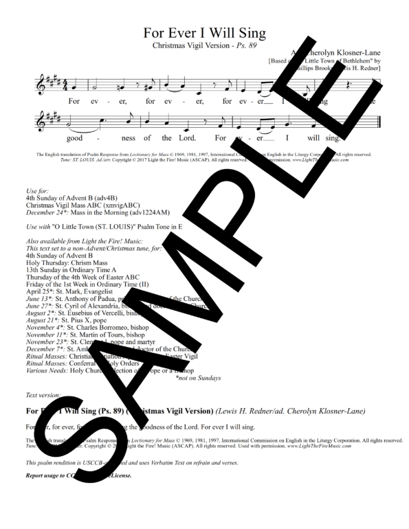 Psalm 89 For Ever I Will Sing Christmas Vigil Klosner Sample CompletePDF 8 png