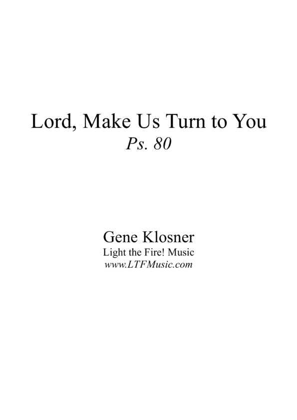 Psalm 80 Lord Make Us Turn to You Klosner Complete PDF 1 png