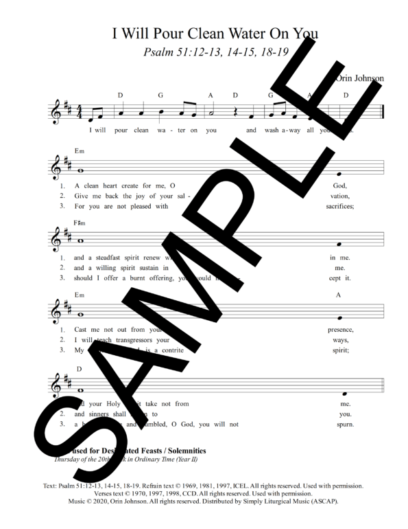 Psalm 51 I Will Pour Clean Water on You Johnson Sample Lead Sheet 1 png